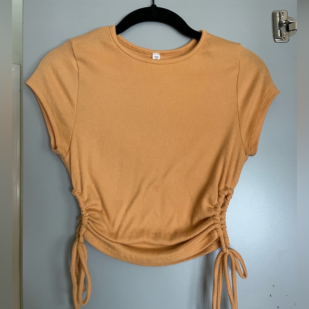 Soft ribbed cut out crop top